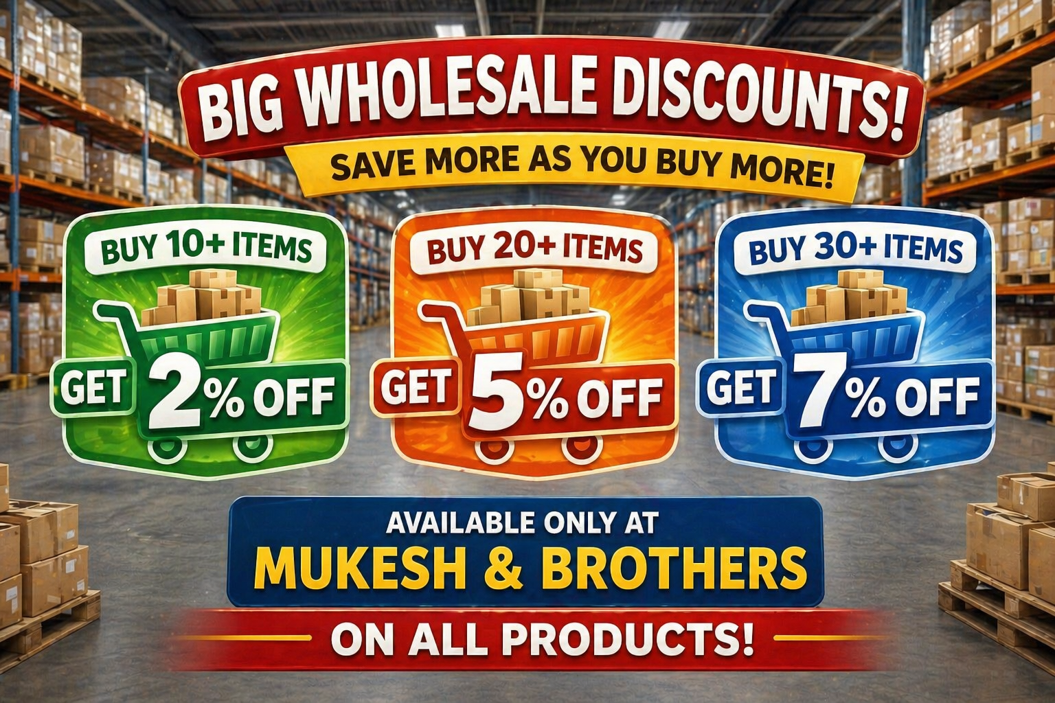 Big wholesale discounts on combo products